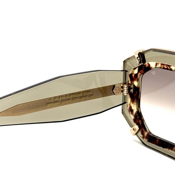 NEW!! PHILIPP PLEIN Sunglasses Plein Supreme Star SPP098V Col.G61G, Authentic - Picture 10 of 13